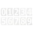 thumbnail image 1 of Uxcell Plantillas de Números de 4 Pulgadas Reutilizables de Plástico Conjunto de Números 0-9 Dibujo, Paquete de 20 en Blanco, 1 of 7