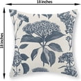 thumbnail image 2 of Blue Pillow Covers 18x18 Set of 2 Boho Floral Hydrangea Herbs Botanical Throw Pillow Cover Vintage Flower Outdoor Decoration Pillow Cases Linen Farmhouse Cushion Case Decor for Couch Sofa, 2 of 7