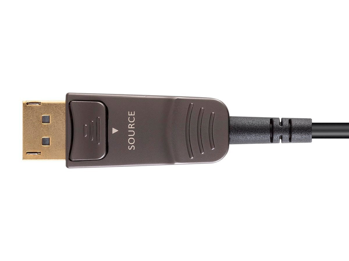 Monoprice DisplayPort to HDTV Cable - 100 Feet, 4K@60Hz, AOC, Transmits Up To 100 Feet, Ultra Slim Design, Dynamic HDR - SlimRun AV Series