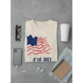 thumbnail image 3 of 4Th July Crayon Flag T-Shirt Men -Image by Shutterstock, Male 3X-Large, 3 of 4