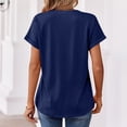 thumbnail image 6 of Resicozy Womens Summer Tops Short Sleeve Basic Casual V Neck T Shirts Trendy Lightweight 2026 Navy M, 6 of 7