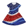 thumbnail image 6 of Grblisyd 4th of July Dresses for Girls USA Patriotic Short Sleeve Dress American Flag Crew Neck A Line Dress Independence Day Outfit with Pockets 7-8y, 6 of 6