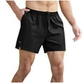 thumbnail image 2 of DPTALR George Men's Shorts Lightweight Quick Dry Elastic Waist Drawstring Summer Athletic Running Workout Gym Shorts Black,Big and Tall Men M, 2 of 9