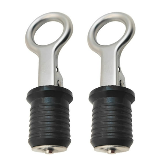2Pcs 1 Inch Stainless Steel Boat Marine Snap Handle Locking Rubber Drain Plug