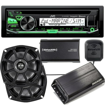 Kicker Motorcycle System with JVC KD-97MBS and SXV300 Sirius XM Tuner