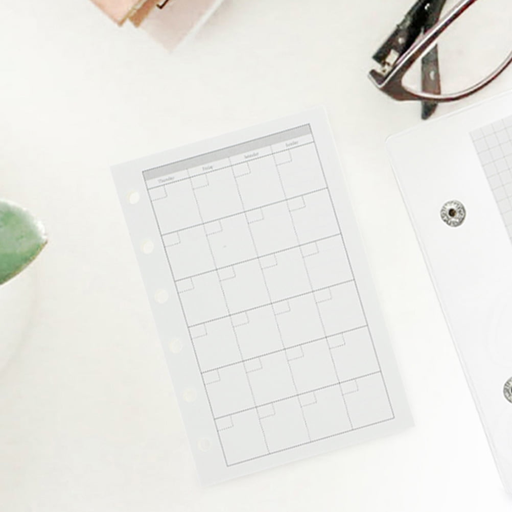 ibasenice 2Sets Smooth White Planner Inserts Refill Paper for Spiral Notebooks and Daily Notes