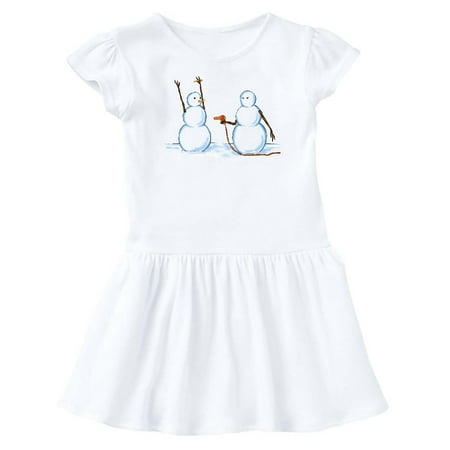 

Inktastic Snowman Stickup with Hairdryer Gift Baby Girl Dress