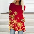 thumbnail image 2 of YUGYXL Womens Long Tunics Tops to Wear with Leggings Long Sleeve Blouses Shirts Red XXXL, 2 of 5