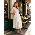 thumbnail image 6 of Women's High Waisted Floral Lace Midi Skirt Elegant A-Line Flared Tea Length Bottom for Bridal Shower Wedding Guest and Brunch, 6 of 8
