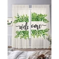 thumbnail image 3 of Green Leaves Sheer Curtains 84 Inch Length 2 Panels Set Window Treatments, Spring Summer Farmhouse Watercolor Plant Beige Rod Pocket Semi Curtains for Living Room/Bedroom/Kitchen Décor, 104"W x 84"L, 3 of 7