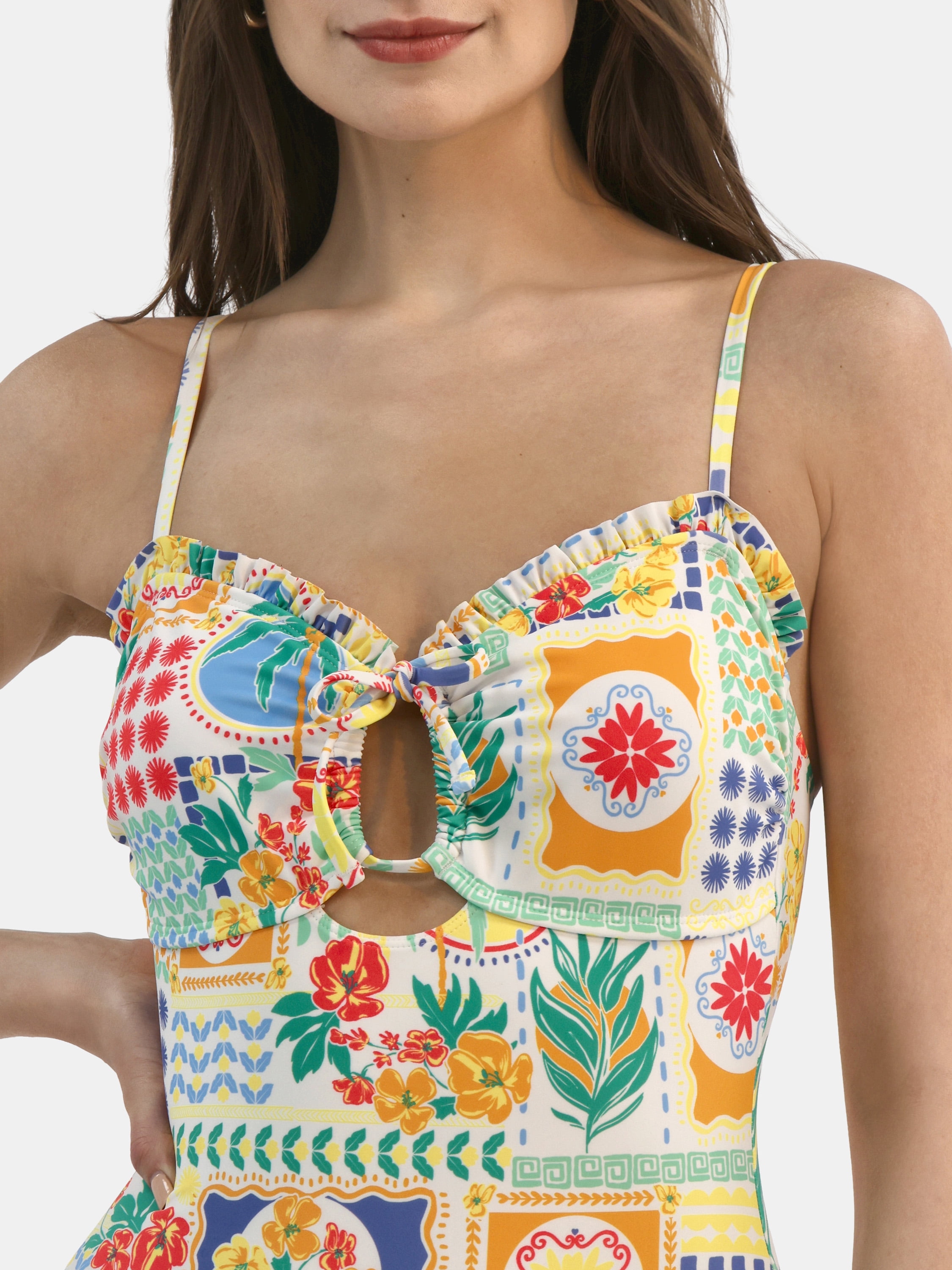 Time and Tru Women's Rope Texture One-Piece Swimsuit, Sizes XS-3X