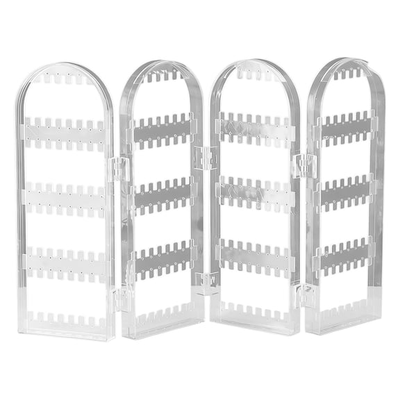 Foldable Jewelry Organizer Screen,120 Holes 64 Grooves Rack,Plastic Necklace Earring Display,Dressing Table Storage,Lightweight Travel Friendly,Dorm Bathroom Wardrobe Organizer