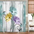 thumbnail image 2 of Cortina de ducha Evian Rustic Farmhouse Farm, color verde azulado con forma de margarita, 60 x 70 pulgadas, 2 of 8