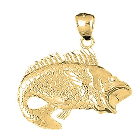 10K Yellow Gold Bass Pendant - 35 mm