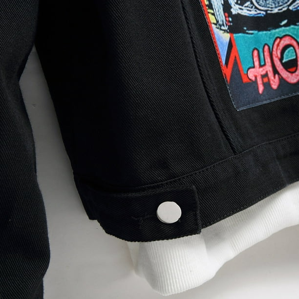 Patchwork baggy store trucker jacket
