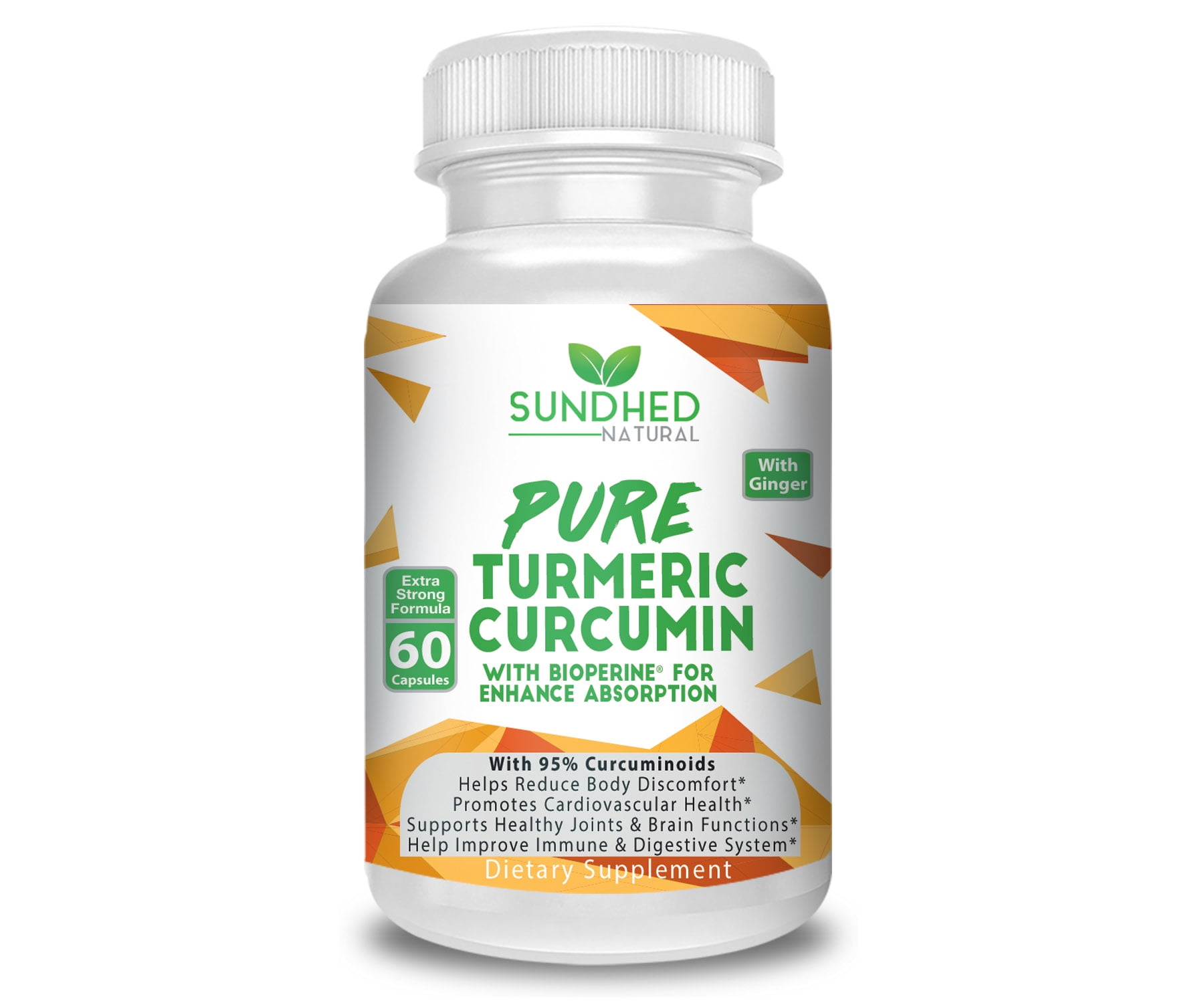 Sundhed Natural Pure Turmeric Curcumin Capsules (60 Caps) All Natural