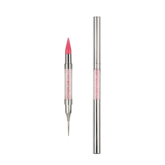 EARKITY Dual End Rhinestone Pen, Tool Nail Rhinestone Picker Dotting Tool, Dual End Rhinestone Pen Tool, Dual Tips Pick Up Applicator with Lid, Crystals Nail Salon Home Use, Nail Salon Home DIY Nails