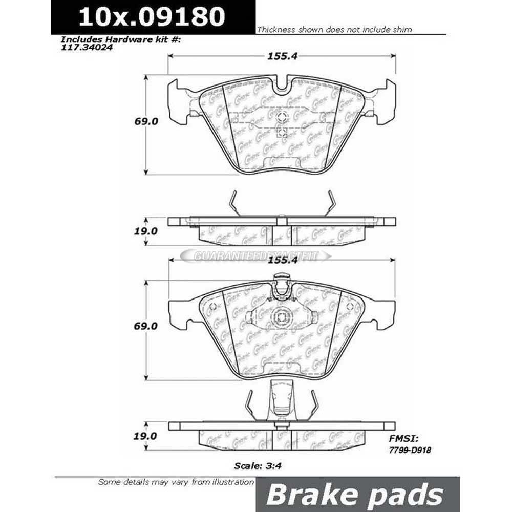 Centric Parts 100.09180 Centric OEM Formula Disc Brake Pads