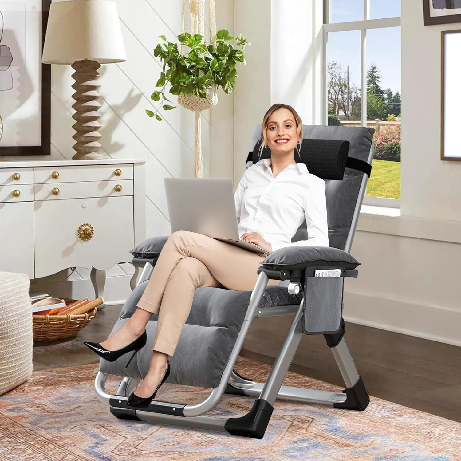 outdoor padded recliner chair