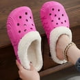 thumbnail image 2 of Women and Men Fuzzy Lined Clogs Memory Foam Warm Fuzzy Slippers Winter Waterproof Indoor Outdoor Garden Shoe Slipper Pink Size 8, 2 of 5