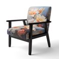thumbnail image 3 of Designart "Birds Of Paradise love II" Peach Floral & Botanical Upholstered Accent Chair - Traditional Arm Chair For Bedroom, 3 of 5