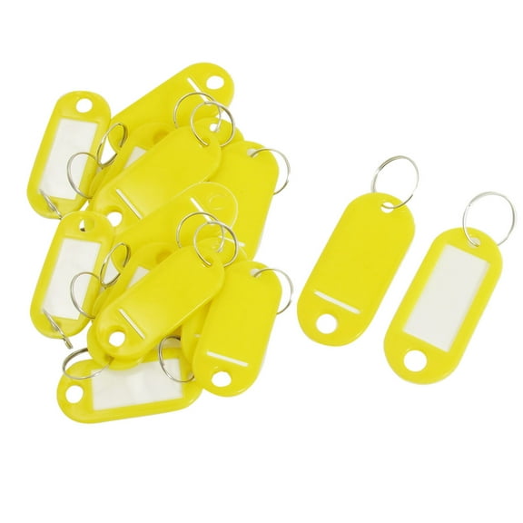 20pcs Key ID Tags Name Card Labels Keyring Keychain Yellow