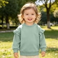 thumbnail image 2 of NIEWTR Baby Crew Neck Sweatshirts, Toddler Casual Pullover Shirts, Kids Boys Girls Solid Color Fall Winter Long Sleeve Tops(A-Green,18-24 Months), 2 of 6