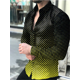 thumbnail image 1 of Camisa informal cómoda con botones para hombre, camisa de playa de verano, manga larga, cuadros, solapa con bloques de color, hawaiana Vaion, 1 of 6