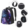 thumbnail image 2 of Balery Feathered Wolf Mochila para hombre y mujer - Tela Oxford 600D resistente - Gran capacidad, resistente al agua, ideal para la escuela, viajes y senderismo, 2 of 6