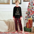 thumbnail image 2 of Sunloudy Family Matching Christmas Pajamas, Letter Snowflake Print Long-Sleeved Tops + Plaid Trousers Sleepwear Outfits, 2 of 8