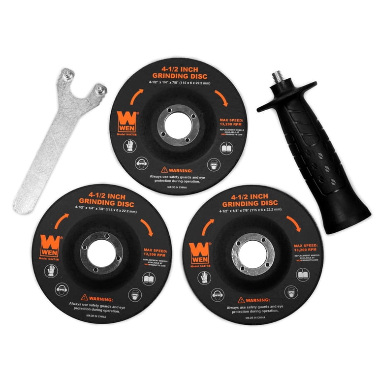 WEN 7.5-Amp 4.5in Angle Grinder, 3 Discs & Case photo 3