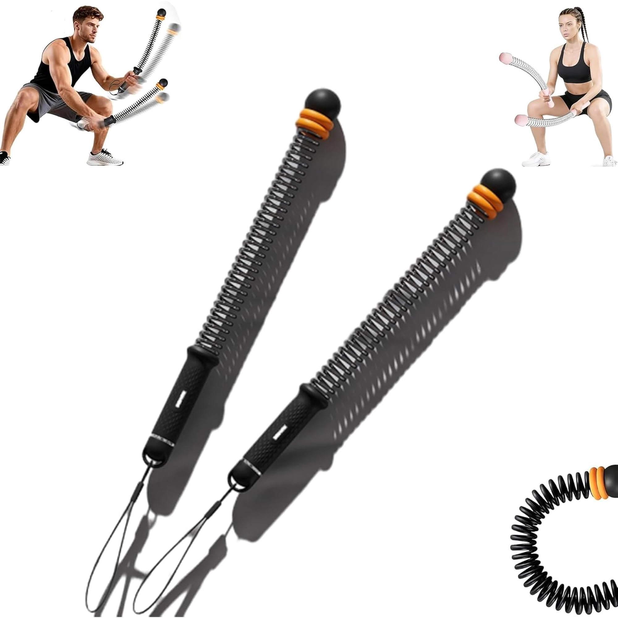 Cordes De Combat Sans Fil - Lot 2, Réglables Avec 4 Poids (2180g) - Poignées Silicone, Silencieuses - Entraînement Bras, Épaules, Gainage - Domie, Sport, Débutant