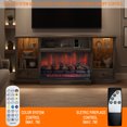thumbnail image 5 of Redayfur 70" Electric Fireplace TV Stand for TVs Up To 70'', Farmhouse Entertainment ,With Storage Cabinet LED and Charging Station,Dark Rustic Oak, 5 of 15