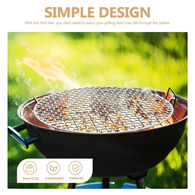 Bbq Round Grill Mat Stainless Steel Grill Round Mesh Fire Pit Grate
