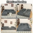 thumbnail image 4 of SEENYOO 112.99" Cloud Couch, L Shaped Sectional Sofa, Plush Corduroy Modular Deep Seat, Upholstered with Right Facing Chaise, No Assembly, for Living Room Bedroom, Gray, 4 of 13
