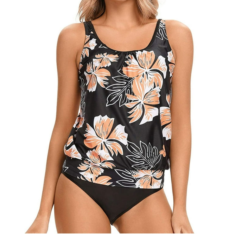 Tankini Swimsuit for Women Bathing Suit Printed Lined Swimwear 