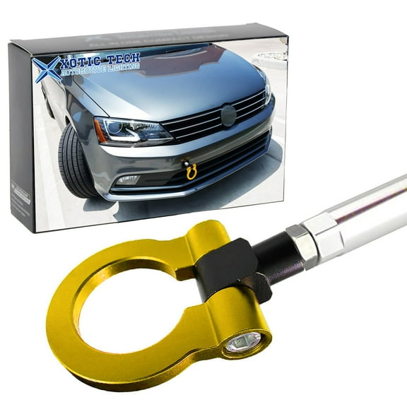 Xotic Tech Sports Track Racing Style CNC Aluminum Tow Hook Ring Compatible with Jetta MK6 2011-2018 6th (Gold)