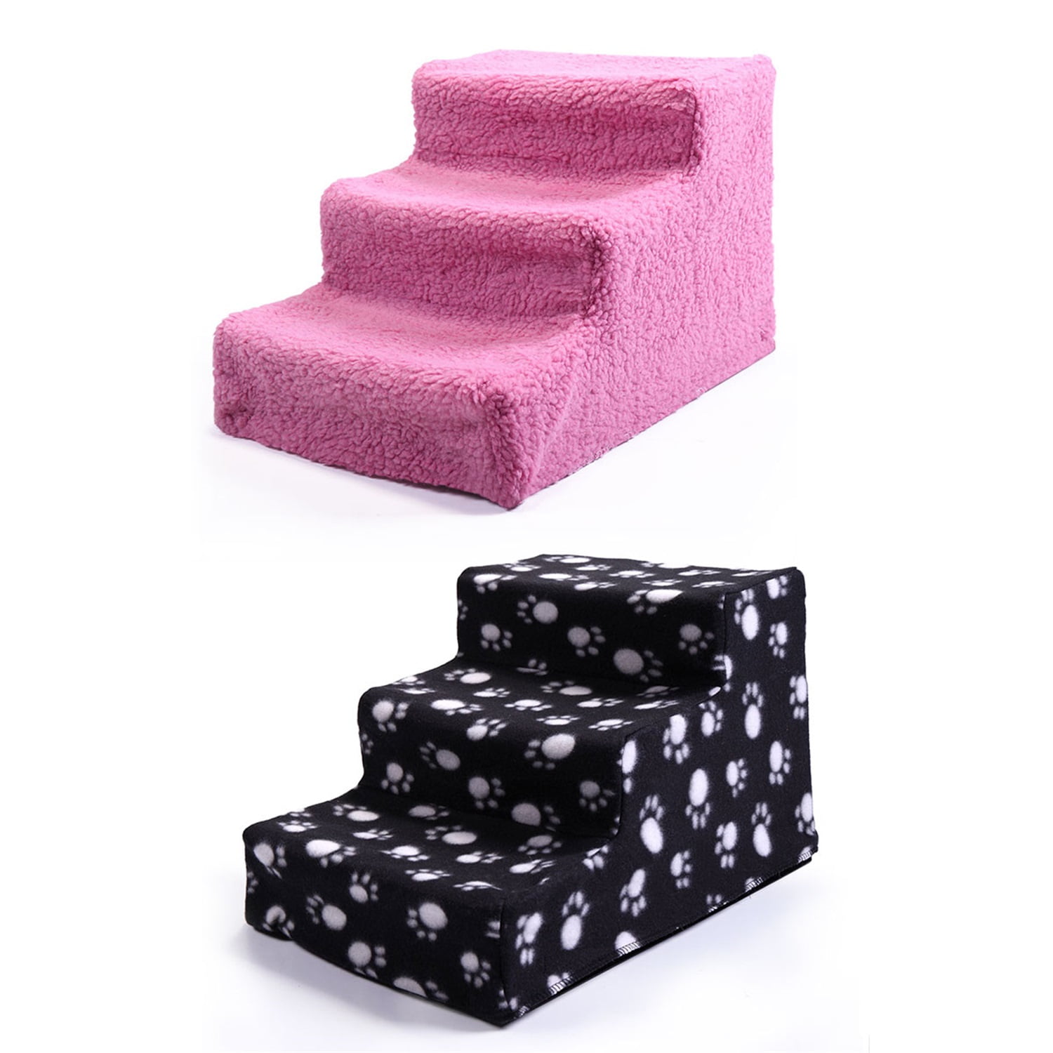 Pefilos 11.7 Inch Dog Stairs and Steps for Small Dogs Cats,Non-Slip 3 Tiers Plastic Dog Ramp/Ladder, Best for Small Animals,Doggy,Kitty, White + Brown Pefilos 11.7 Inch Dog Stairs and Steps for Small Dogs Cats,Non-Slip 3 Tiers Plastic Dog Ramp/Ladder, Best for Small Animals,Doggy,Kitty, White + Brown