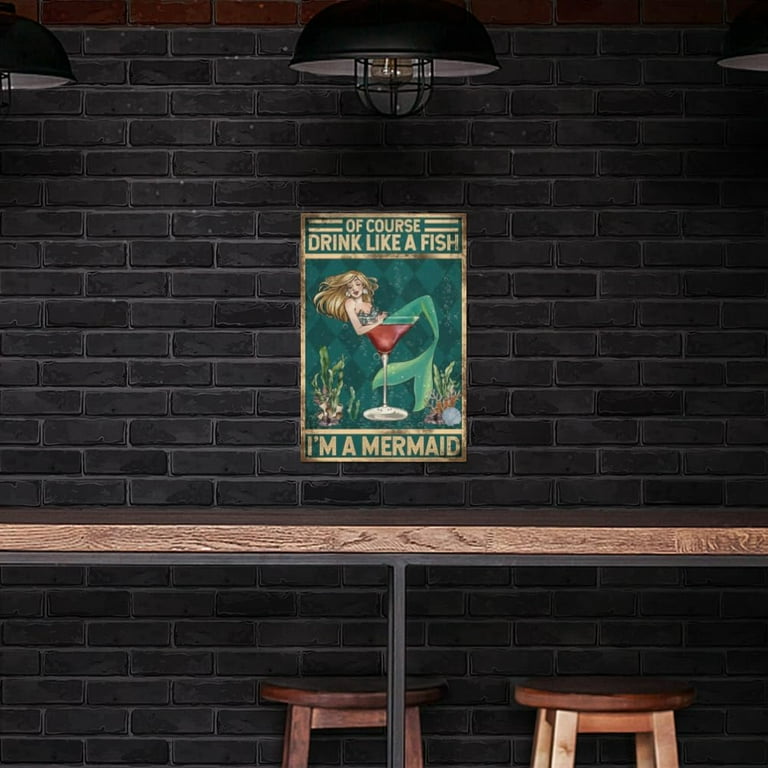 Mermaids Drink Free Bar Pub Home Decor Wall Sign Mermaids Drink Free Bar Pub Home Decor Wall Sign