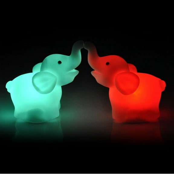 2PCS Elephant-Shape LED Night Lights,RGB Color-Changing Bedside Lamp Romantic Decor Light for Bedside Bedroom Party Gift