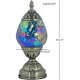 thumbnail image 3 of SILVERFEVER Egg Shaped Mosaic Lamp Turkish Glass Moroccan Lantern Room Decor Night Light for Bedroom, Living Room Dcor w LED Bulb Blue Shades, 3 of 8