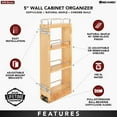 thumbnail image 4 of Rev-A-Shelf 5" Pullout Kitchen Cabinet Organizer w/ Soft-close, 448-BBSCWC-5C, 4 of 11