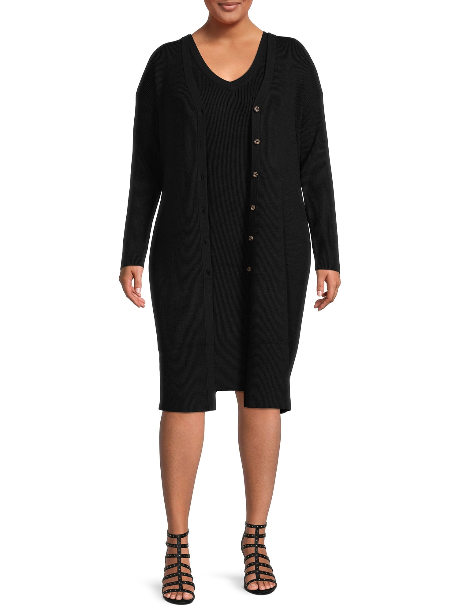 Sweater Tank Dress and Cardigan Set 
