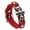 Red, variant on Edgy Crossed Bone Bracelet With Punk Rock Skull Charm Synthetic Leather Wrist Jewelry For Alternative Style Statements