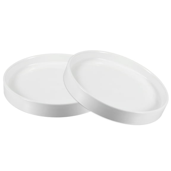 Unique Bargains Ceramic Round Plant Saucer Drip Tray for Gardening 2pcs White 7.87"