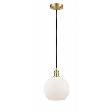 516-1P-SG-G121-8-Innovations Lighting-Athens - 1 Light Mini Pendant In Industrial Style-10 Inches Tall and 8 Inches Wide-Satin Gold Finish-Matte White