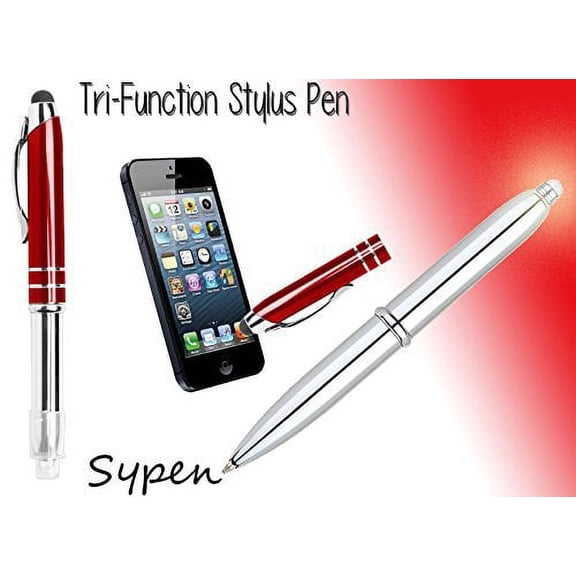 Tri-Function Capacitive Stylus Styli Flashlight Ballpoint Pen for Touchscreen, iPhone, Tablets Green