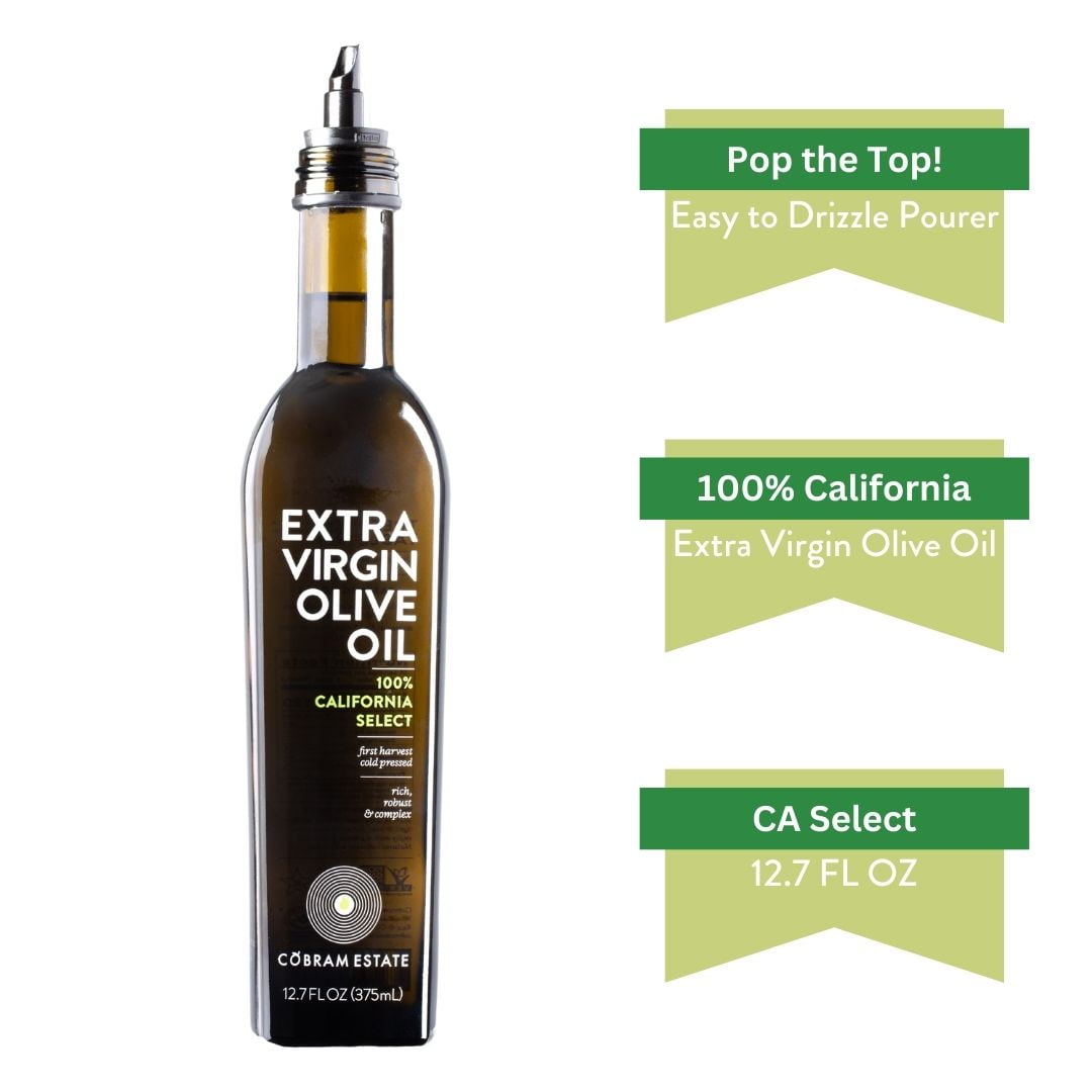 Cobram Estate 100% California Select Extra Virgin Olive Oil, 12.7 fl oz Bottle – First Harvest Cold Pressed, Easy-Pour Cooking Oil