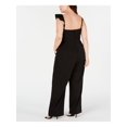 thumbnail image 2 of TEEZE ME Womens Black Short Sleeve Asymmetrical Neckline Evening Wide Leg Jumpsuit 24, 2 of 4