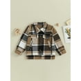 thumbnail image 2 of Bagilaanoe Toddler Baby Boy Shirt Jacket Plaid Long Sleeve Single-Breasted Shacket with Pockets 4T 5T 6T 7T 8T Kids Fall Casual Outwear, 2 of 8